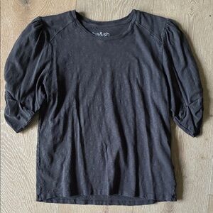 ba&sh Black Puff Sleeve Tee